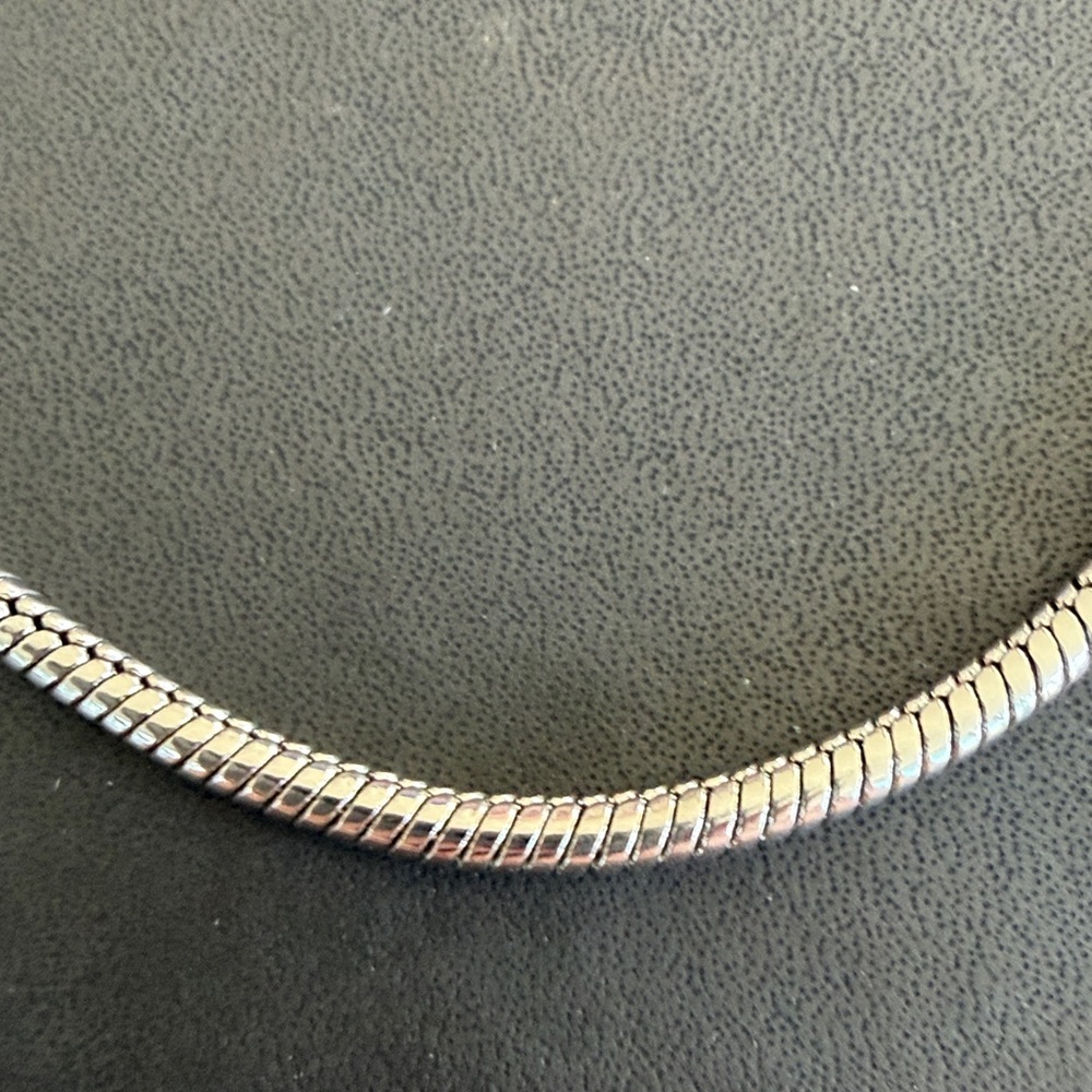 Sterling Silver Snake Chain Necklace - Classic Silver length 30” - Picture 2 of 5